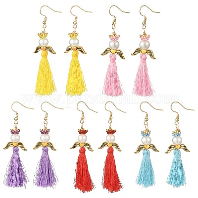 Серьги-подвески из нержавеющей стали 304 «ангел» EJEW-MZ00409-1