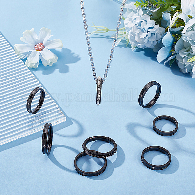 14 шт. 7 размера хрустальное кольцо с рифленым краем RJEW-UN0002-55EB-1