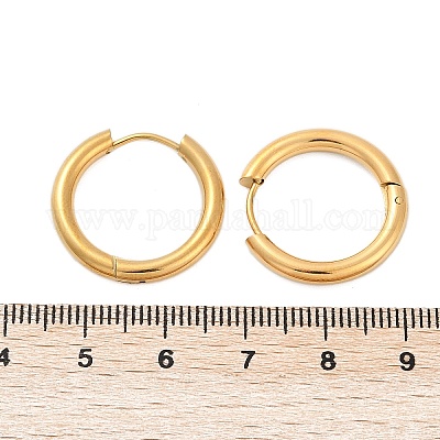 Серьги-кольца Huggie Hoop из нержавеющей стали 304 с ионным покрытием (IP) EJEW-O087-06A-1