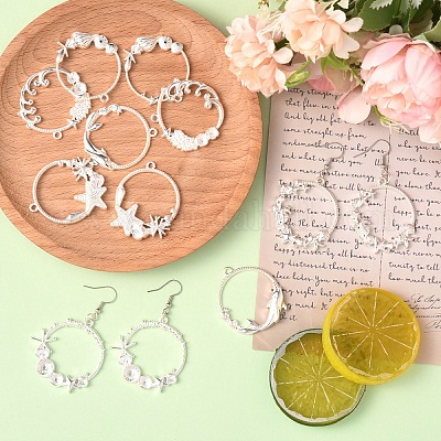 12 шт. 6 стиля сплава подвески с открытой задней панелью FIND-YW0007-36-1