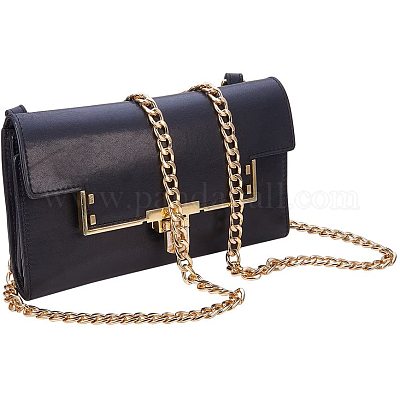 2Pcs Flat Purse Chain Strap Handbag Replacement Strap with Metal