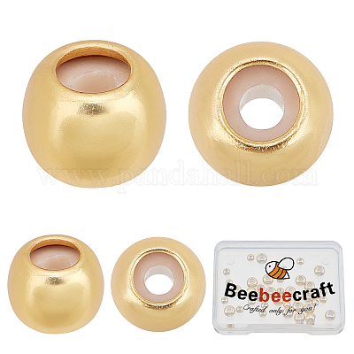 Wholesale Beebeecraft 40Pcs 6mm 4mm Stopper Beads 18K Gold Plated