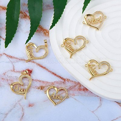 6шт 6 стиля латунные микро проложить прозрачные кубические циркониевые звенья ZIRC-SZ0001-50-1