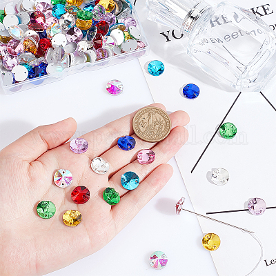 120 шт. 10 цвета конусообразные пришивные стразы GLAA-GA0001-57A-1