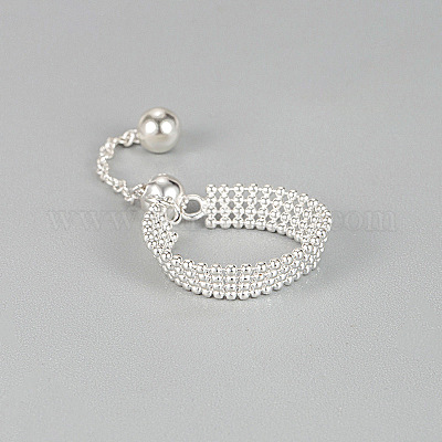 925 цепочка из круглых бусин из стерлингового серебра с регулируемыми пальцами для женщин FS-WGBA7E8-01-1