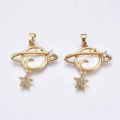 Латунные микропаве прозрачные подвески с фианитом X-KK-Q277-015-NF-1