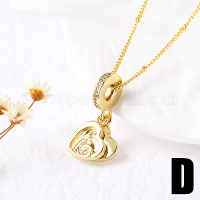 Латунные ожерелья с подвесками из розового кубического циркония и эмалью в виде микропаве FS-WG967EC-04-1