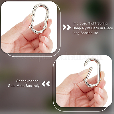 Wholesale GORGECRAFT 10PCS Carabiner Metal Spring Key Ring Oval Spring Gate  Ring Spring Snap Hooks Clip for Bags Purses Keyring Buckle Metal Secure  Holder 