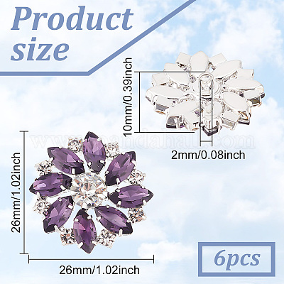 6 шт. латунные пуговицы с 1 отверстиями на ножке BUTT-FG0001-15F-1