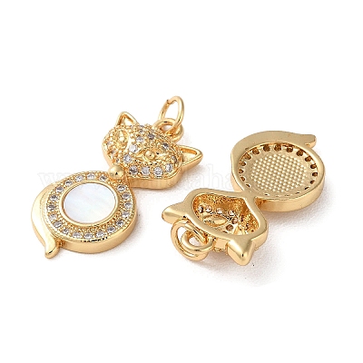 Латунные микропаве прозрачные подвески с фианитом KK-B083-34C-G-1