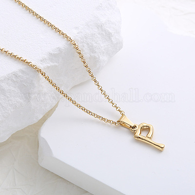 Ожерелья с подвесками в виде алфавита из нержавеющей стали для женщин LO9975-16-1