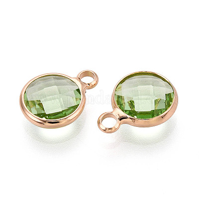 Латунь стекло подвески золотой тон&nbsp;GLAA-ZX008-24K-G-1