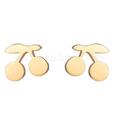 Милые мини-серьги с вишневым яблоком из нержавеющей стали ST3603585-1