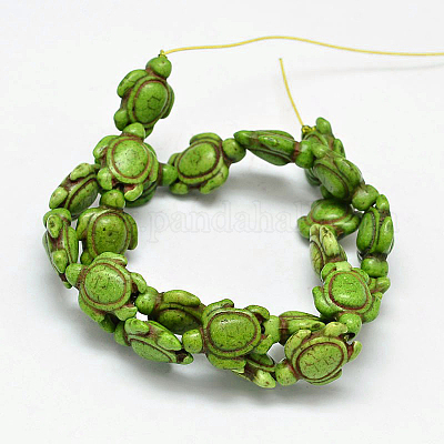 Окрашенные синтетические бирюзовые бусы нити G-M152-09-B-1