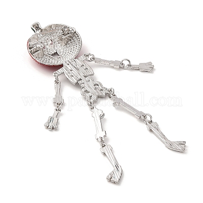 Череп на Хэллоуин с тыквенными эмалированными булавками&nbsp;LS-JEWB-B027-02-1