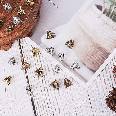 Сплавочные овальные бусины тибетского стиля  TIBE-PH0004-60-LF-1