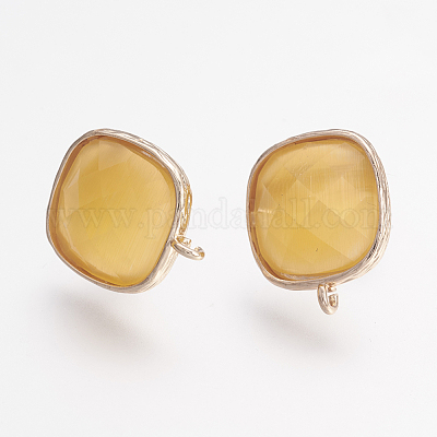 Латунные серьги-гвоздики из циркония ZIRC-G123-02A-B-1