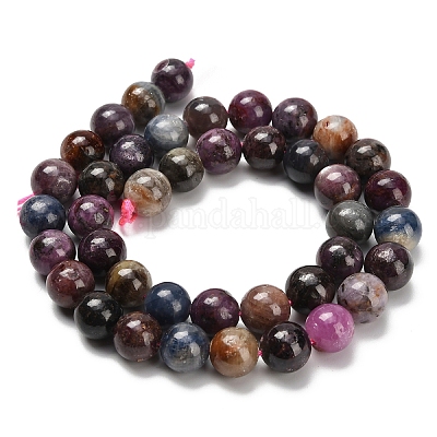 Натуральный красный корунд / рубиновый и сапфировый бисер G-C259-B07-10mm-1