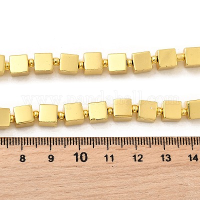 Стеклянные бусины с гальваническим покрытием  EGLA-F166-03A-G-1