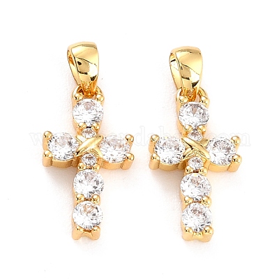 Латунные микро проложить кубический цирконий подвеска ZIRC-P089-21-1