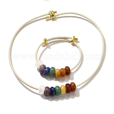 Браслеты и ожерелья из натуральных драгоценных камней rondelle chakra G-P561-01G-03-1