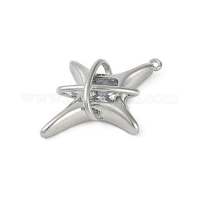 Латунные микропаве прозрачные подвески с фианитом KK-Z078-30P-1