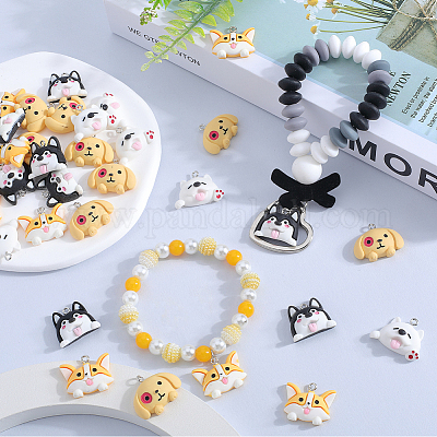 Подвески из непрозрачной смолы с героями мультфильмов RESI-SC0003-49-1