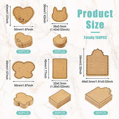 150 шт. 5 стили крафт-бумаги для демонстрации сережек DIY-TA0006-04-1