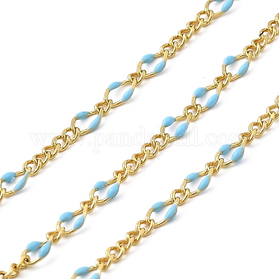 Латунные эмалевые цепи фигаро CHC-L053-09G-04-1