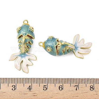 Латунные микропроволочные кубические циркониевые подвески из эмали KK-G539-01G-01-1