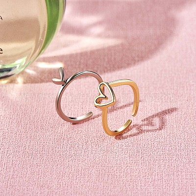 2шт многослойные кольца в форме сердца JR931A-1