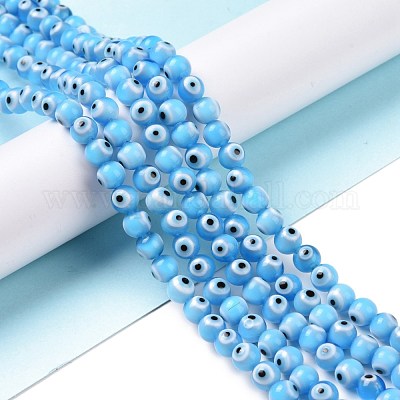 Ручной сглаз бусины круглые пряди из бисера LAMP-L055-6mm-21-1