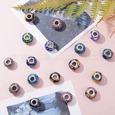 34шт 17 цвета ручной работы из полимерной глины европейские бусины CLAY-SZ0001-52-1