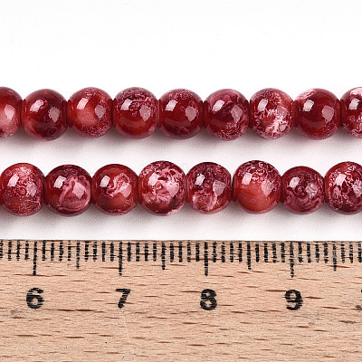 Выпечка окрашенные стеклянные бусины пряди DGLA-N003-6mm-A02-1