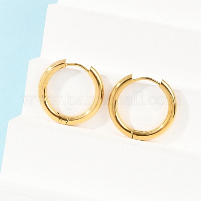 Серьги-кольца Huggie Hoop из нержавеющей стали 304 с ионным покрытием (IP) X-EJEW-O087-06A-1