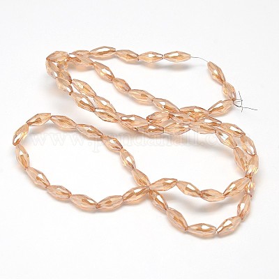 Гальванических хрустальные стекла рисовые шарики нити EGLA-F042-A02-1