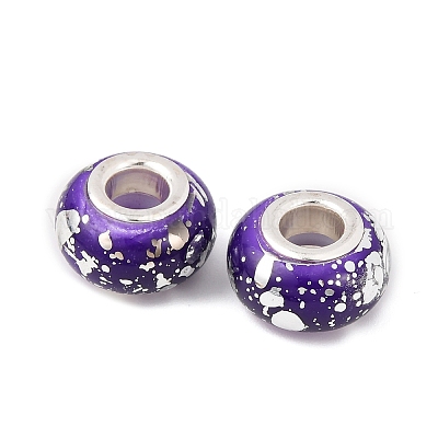 Европейские бусины-рондель из непрозрачной смолы RESI-Z046-03H-1