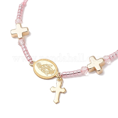 Регулируемые браслеты из нейлонового шнура с плетеными бусинами BJEW-MZ00168-05-1