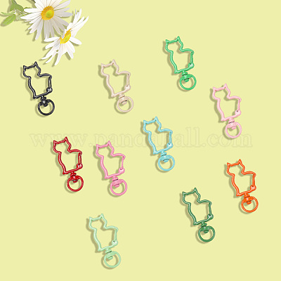 30 шт. окрашенные распылением экологически чистые карабины из сплава с поворотными крючками FIND-SC0016-41-1