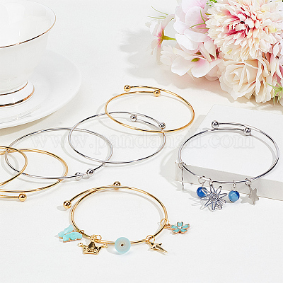 10шт 2 цвета регулируемый браслет-манжета из нержавеющей стали 304 изготовление MAK-BBC0001-14-1