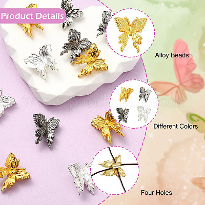 40шт бусины из сплава 4 цветов&nbsp;FIND-CJ0005-32-1