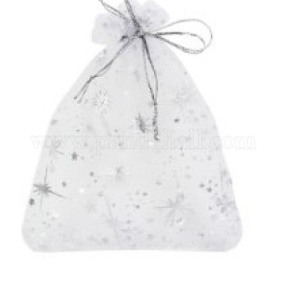 Geschenkbeutel aus Organza mit silbernem Sternenmuster und Kordelzug&nbsp;PW-WG4192C-01-1