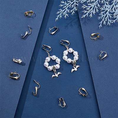 40 шт. 2 цвета фурнитура для сережек-клипс из нержавеющей стали 304 STAS-UN0041-10-1