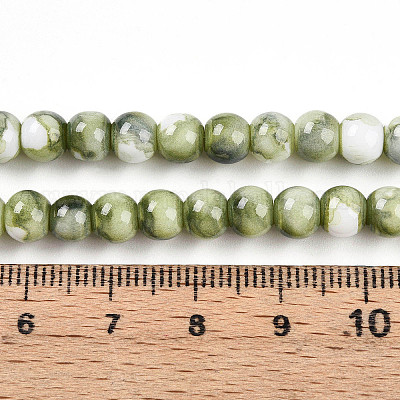 Выпечка окрашенные стеклянные бусины пряди X-DGLA-N003-6mm-C06-1