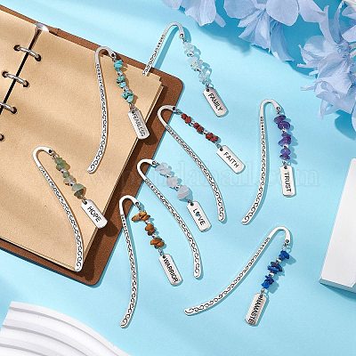 8 шт. 8 стиля: натуральный и синтетический драгоценный камень AJEW-JK00344-1