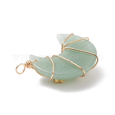 Подвески из медной проволоки с натуральными и синтетическими драгоценными камнями PALLOY-JF01702-1