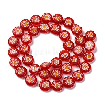 Ручной работы millefiori стеклянные бусины нитки LAMP-G164-04B-1