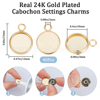 40 шт. подвеска-кабошон из нержавеющей стали 304 STAS-BBC0006-24A-G-1