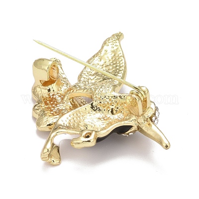 Эмалированная булавка в виде птицы со стразами JEWB-A004-18G-A-1