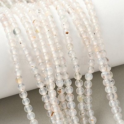 Нити из натурального дендритного агата G-C011-4mm-01-1